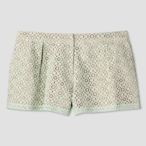 Mint lace shorts